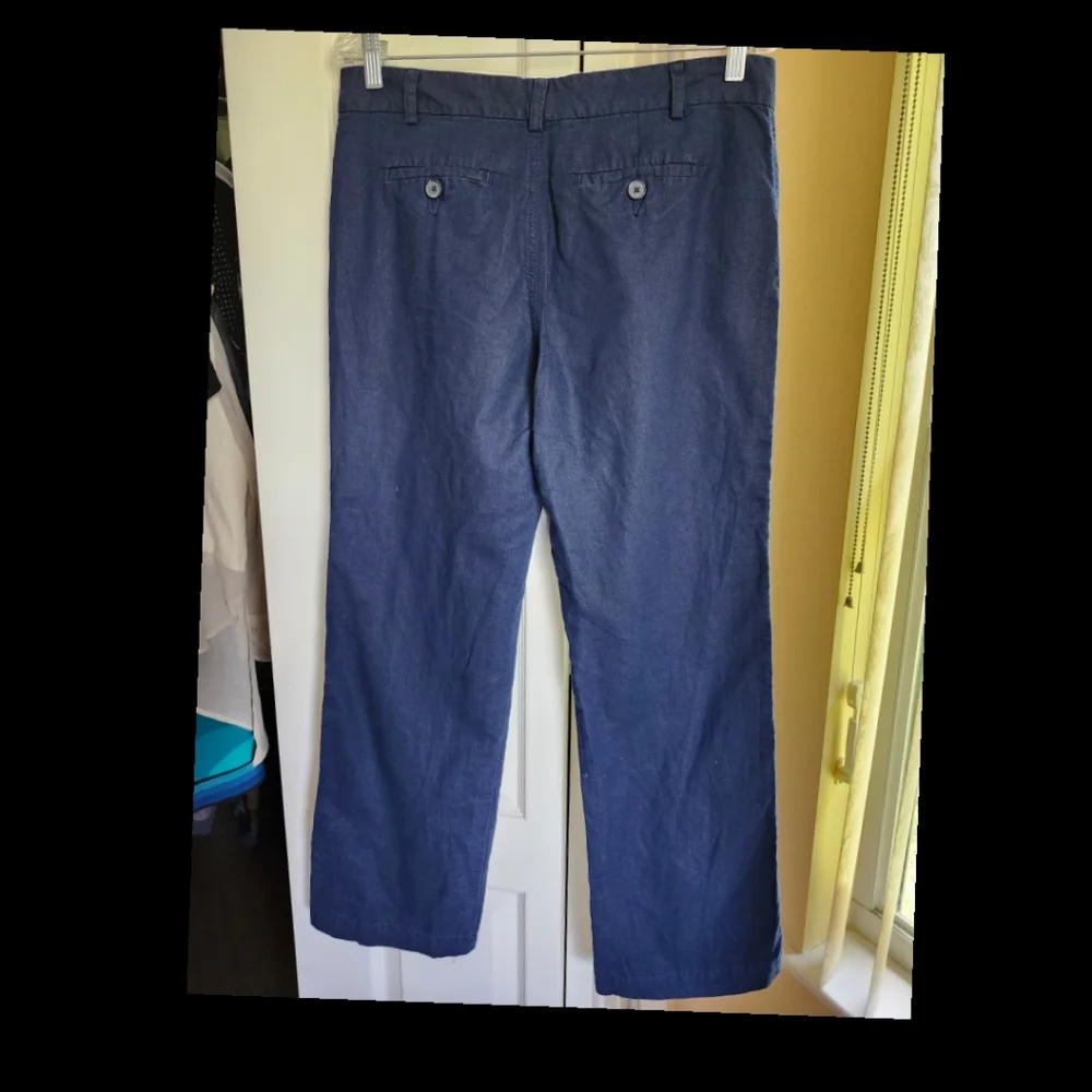 Banana Republic Navy Blue Linen Cotton Trousers Size W30●